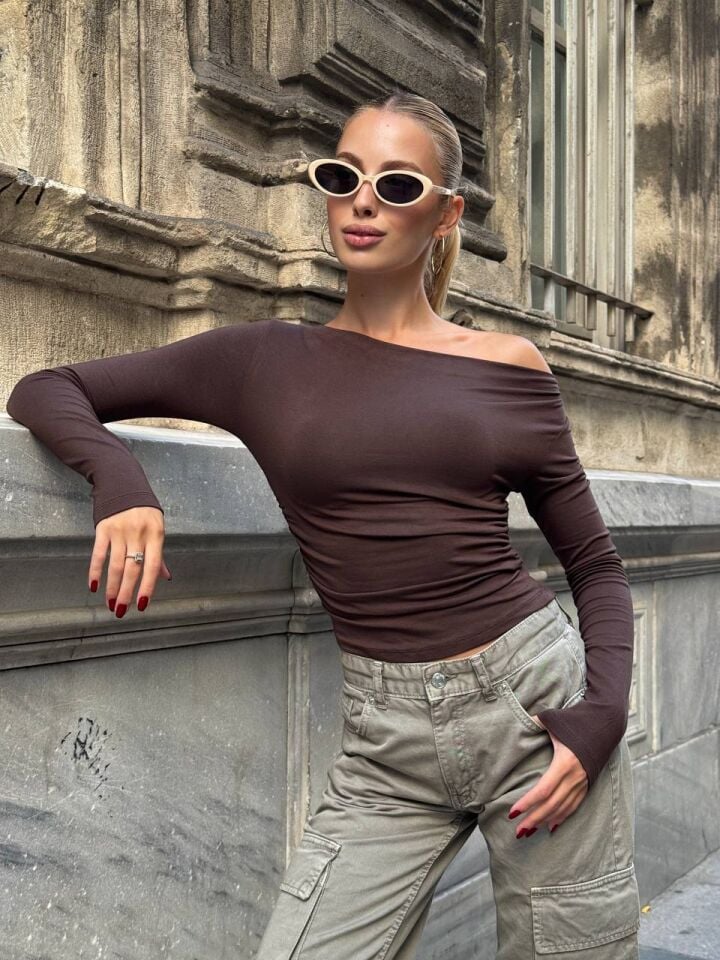 Kadın Üç Şekilde Giyilebilen Crop Bluz