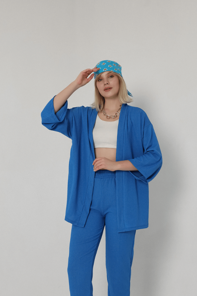 WOMEN'S KIMONO TOP AND BOTTOM SET