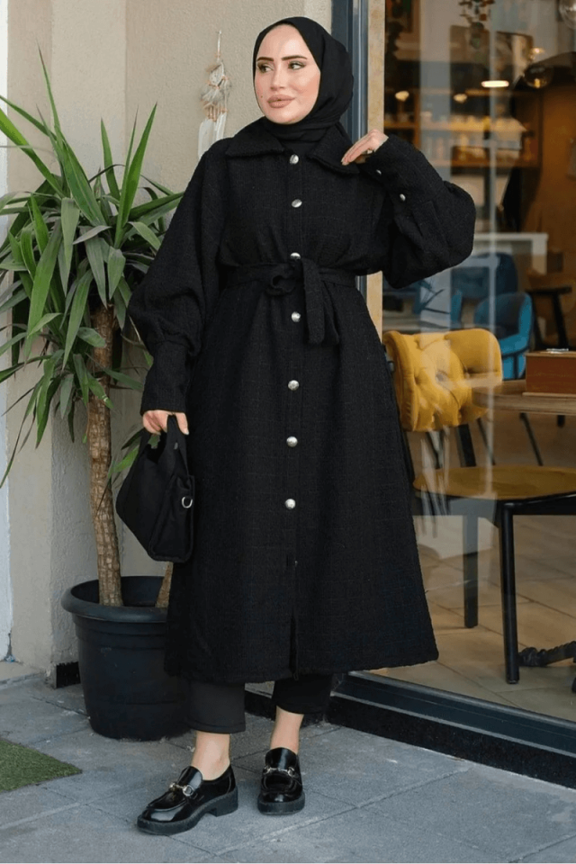Women's Seasonal Buttoned Belted Coat