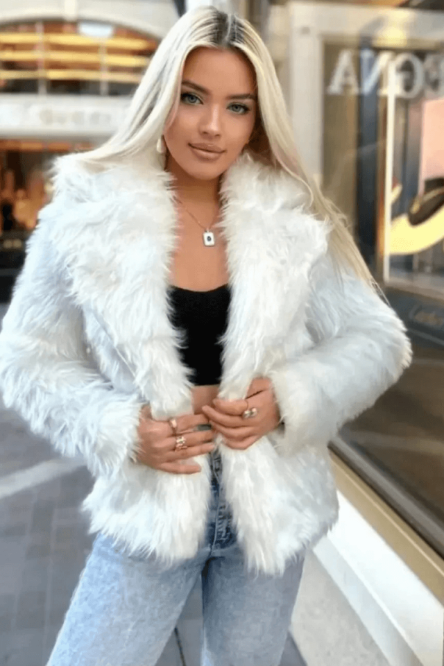 Damen-Pelzmantel mit Taschenfutter